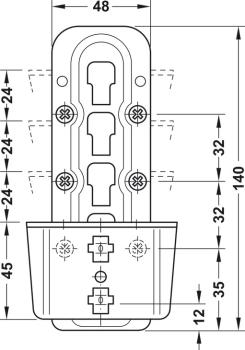 Preview: Bettverbinder, für Mittelbalken- und Lattenrostauflage Höhe einstellbar, Höhe: 140 mm, blau verzinkt
